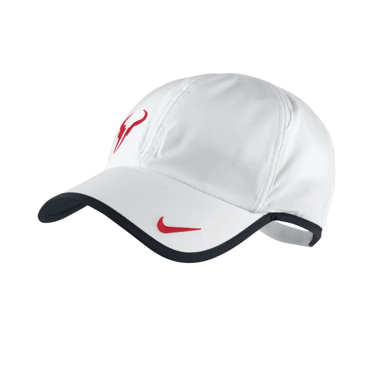Nike Rafa Bull Logo hat in White w/Black & Crimson [398224-116] from the Spring 2011 tennis collection